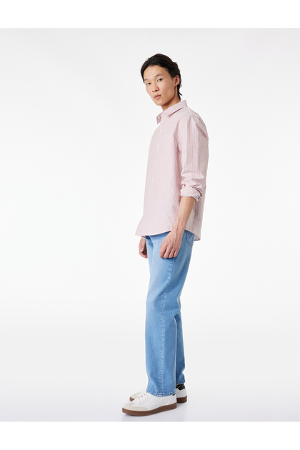 Regular Waist Cotton Straight Fit Jean Pants - Mark Jean