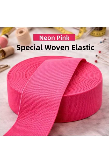 Sert Woven Neon Pink Color 7 cm Waist, Leg and Bottom Elastic 1 Pack 3 Meters