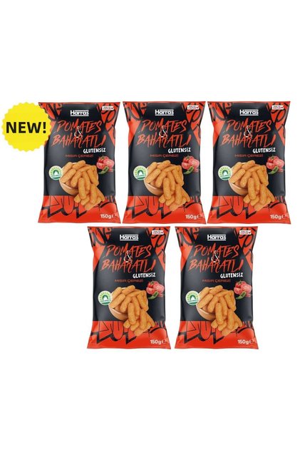 Tomato and Spicy Gluten-Free Corn Chips 150 g X 5 Pieces - Baked Corn Snacks