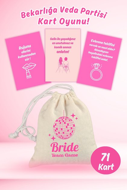 Bekarlığa Veda 10 Kişilik Etkinlik ve Oyun Kartları Bride To Be Partisi Eğlence Seti Nedime Quiz