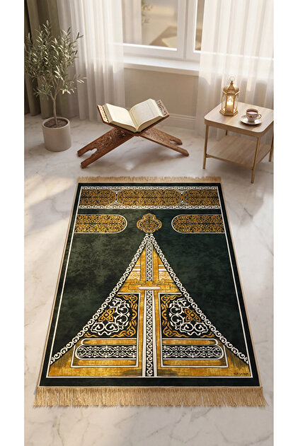 Dijital Baskılı Kabe Örtüsü Motifli Namazlık Seccade TLNMZ-078