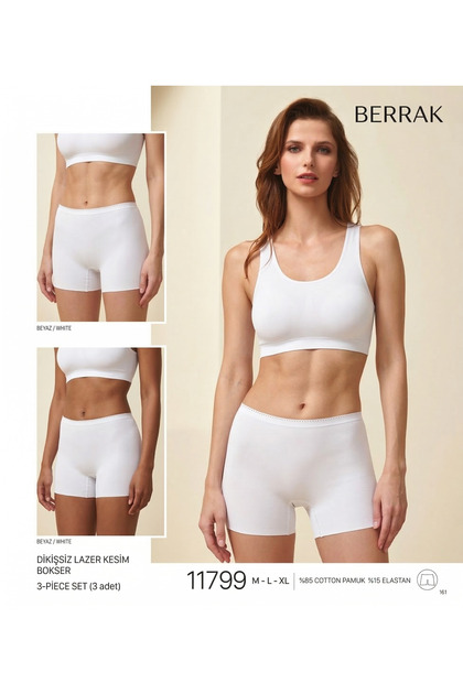 3-Piece Women's Laser Cut Stitch-Free Boxer Extra Cotton Piece Healthy Fabric