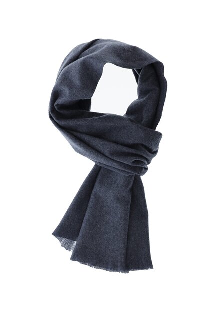 Men's Navy Blue Plain Wool Scarf