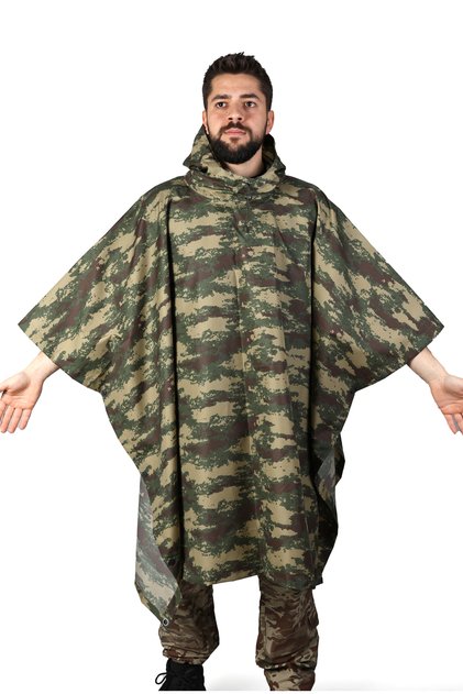 Poncho Raincoat with Waterproof Bag, Camouflage