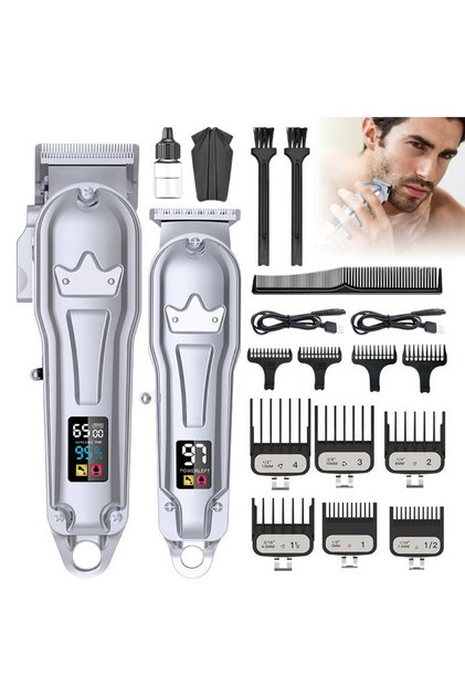 Kit masina de tuns profesionala si trimmer, Luxofia, lame otel carbon, 7500 RPM, autonomie 300 min