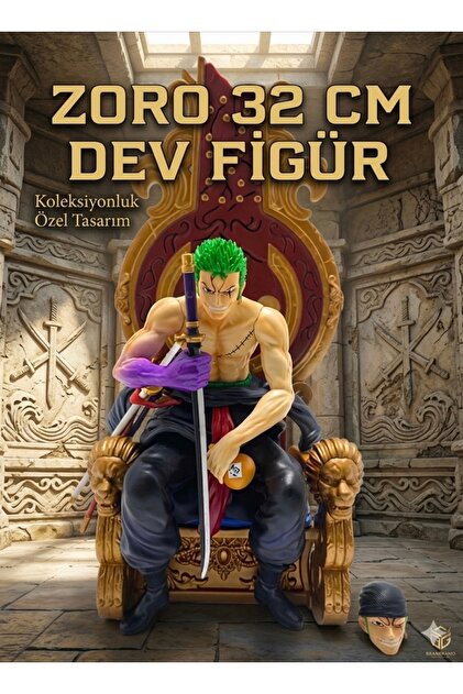 KOLAYEV Anime One Piece Roronoa Zoro Figürü 32 Cm Koleksiyonluk