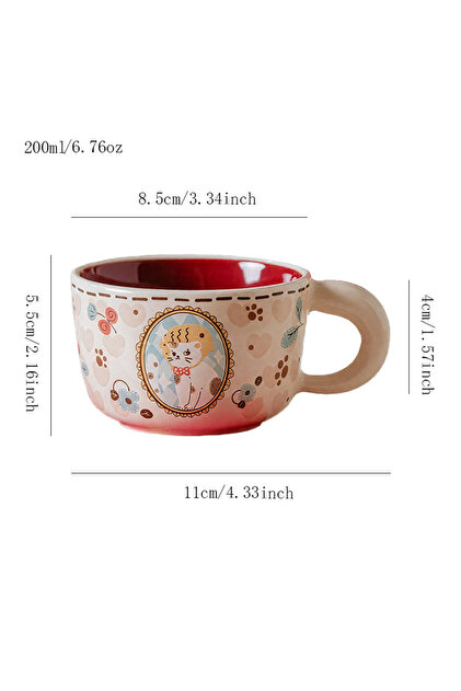 201-300ml Fish Hat Cat Vintage Cute Wealth Attraction Meow Cup Ceramic Cat Coffee Cup