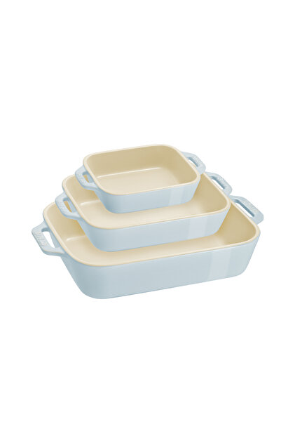 Ceramic Oven Dish Set 3-Piece Blue