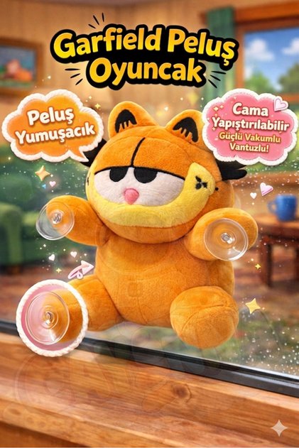 Büyük Boy Garfield Peluş - Çocuklar İçin Yumuşak Uyku Arkadaşı