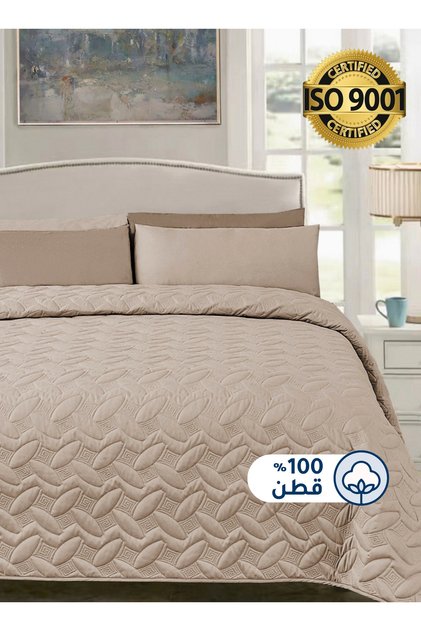 طقم أغطية سرير قطنية مكون من 3 قطع يناسب سريرًا فرديًا مقاس 120 × 200 سم، سلسلة Elmira