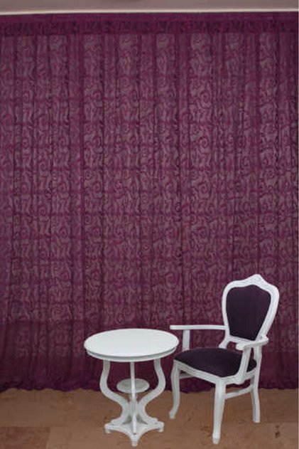 Sultan 2 Model Purple Color Single Wing Ready-Made Pleated Background Curtain 300*260 cm