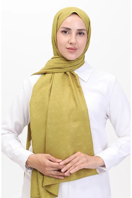 Madame Mary Ivy Jacquard Shawl 19088-15 Oil Green