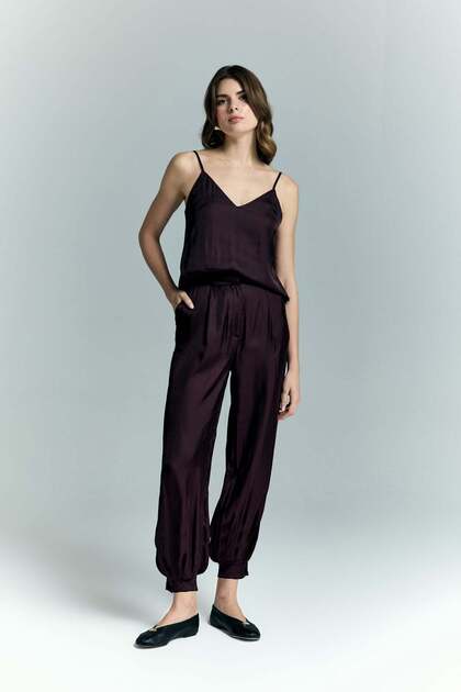 Pantaloni Tosca - Roșu Claret