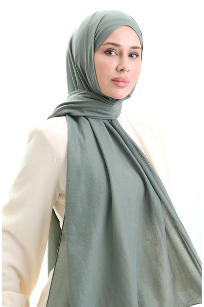 شال قطني ناعم 70283-09 أخضر زيتوني