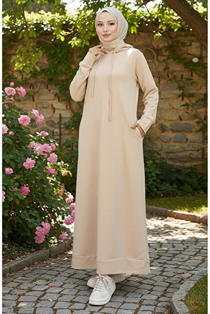 Two-Thread Hooded Sportswear Suit 0190-26 Light Beige