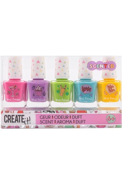 Set 5 lacuri de unghii parfumate pentru fetite Create It!