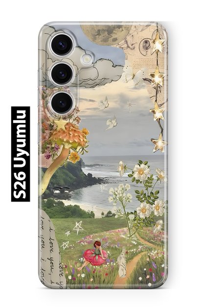 Samsung Galaxy S26 Compatible Dream Garden Patterned Transparent Phone Case