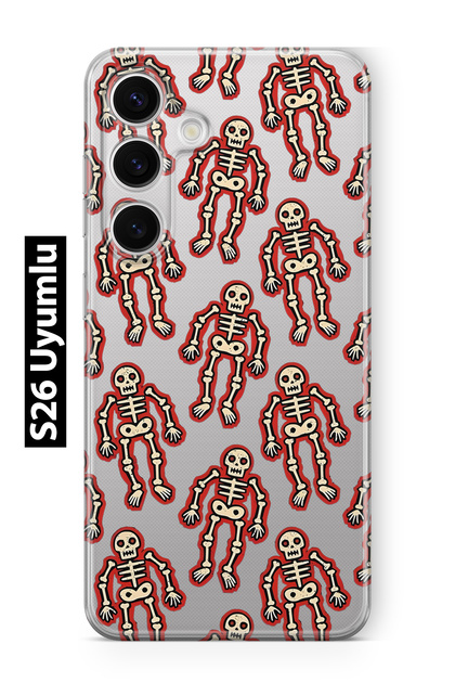 Samsung Galaxy S26 Compatible Skeleton D Patterned D Patterned Transparent Phone Case