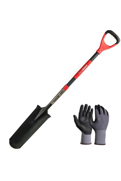 Set harlet, cazma, ingust, varf zimtat, maner fibra sticla, 126 cm, cu manusi, RedShark