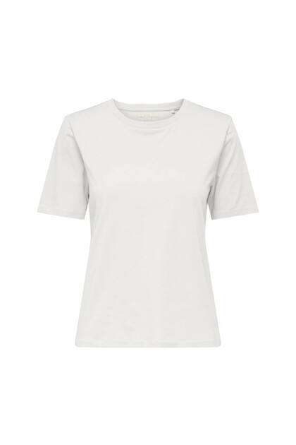 Women's White Onlhappy S/S O-Neck Tee Jrs T-Shirt 15371896-Clouddanc