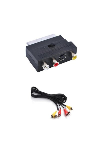 Scart To Rca Skart Tos Av Svideo Çevirici Set + Rca Kablo