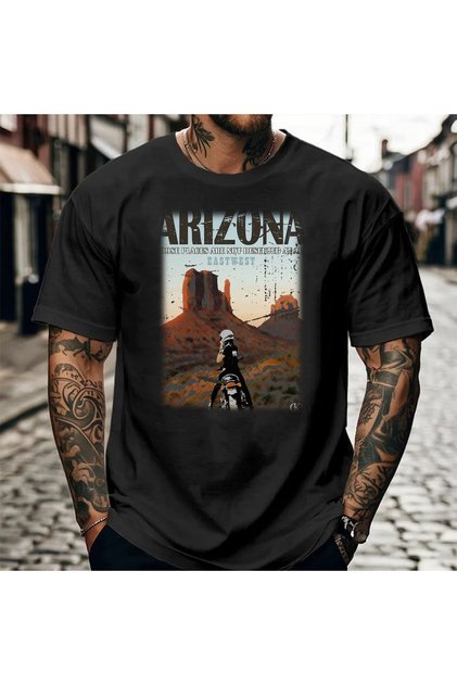 Unisex Oversized Printed Cotton Crew Neck Short Sleeve BLACK T-shirt