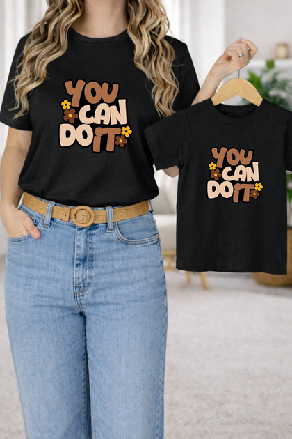 T-Shirt Mother Daughter Combination Oversize – Mother & Child Twin Printed T-Shirt (Single Price)