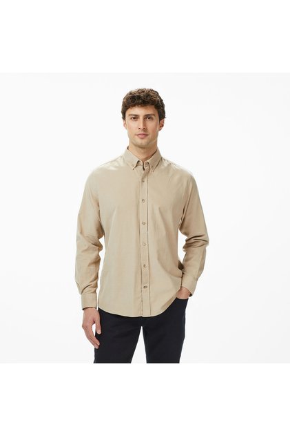 Erkek Bej Classic Fit Gömlek
