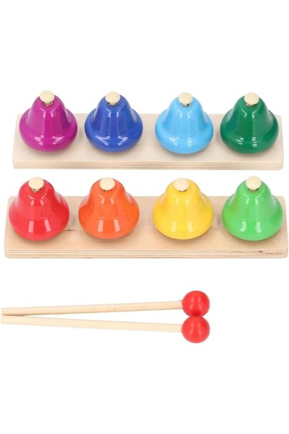 Set de clopoței muzicali colorați cu 8 note pentru copii, cu bețe - Dezvoltă creativitatea