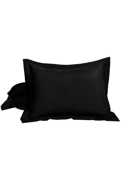 Set de 2 fețe de pernă din satin damasc DeLux, 100% bumbac, 50x70 cm, negru