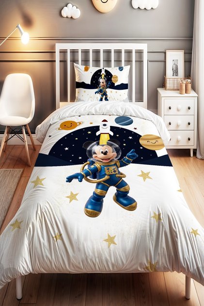 Mickey's Star Dust Patterned Single Baby Kids Bedding Set