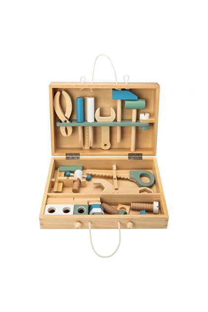Squirrel Play Doğal Ahşap 33 Parça Tamir Seti - Eğitici Marangoz