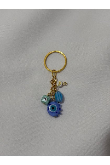 Evil Eye Bead Detailed Keychain