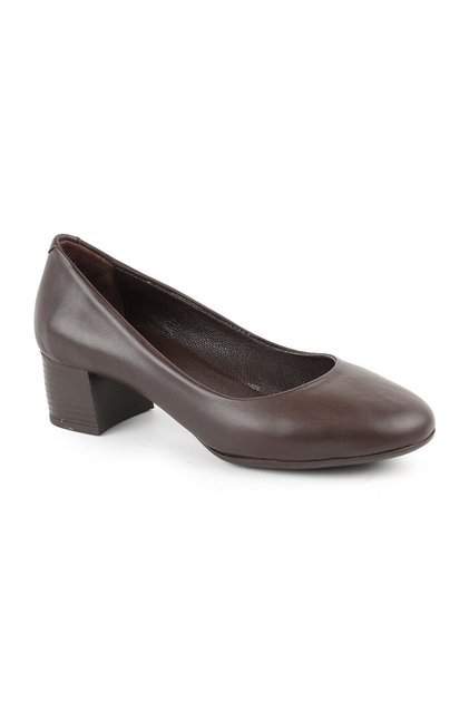 L061.535 Genuine Soft Napa Leather Flexible Round Toe Thick Heeled Women's Classic Shoes