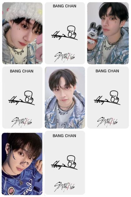 sevimliflower bang chan stray kids 1 ADET FOTOKART PVC KAPLI 9*6