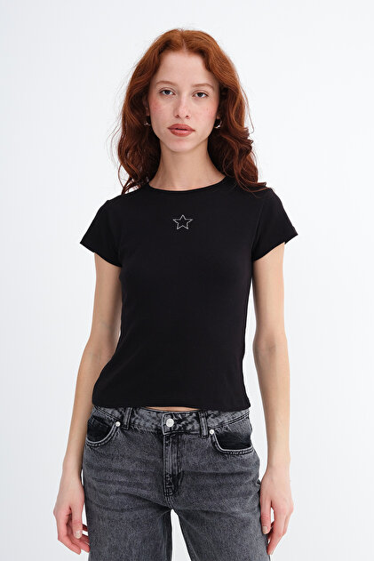 Addax Yıldız Taşlı T-shirt P1917 - Fiyatı, Yorumları
