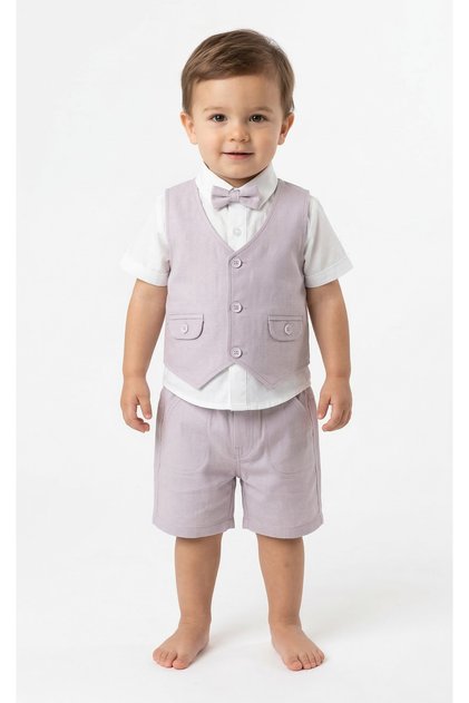 Boys Shirt Short Sleeve + Jacket + Shorts, 12M