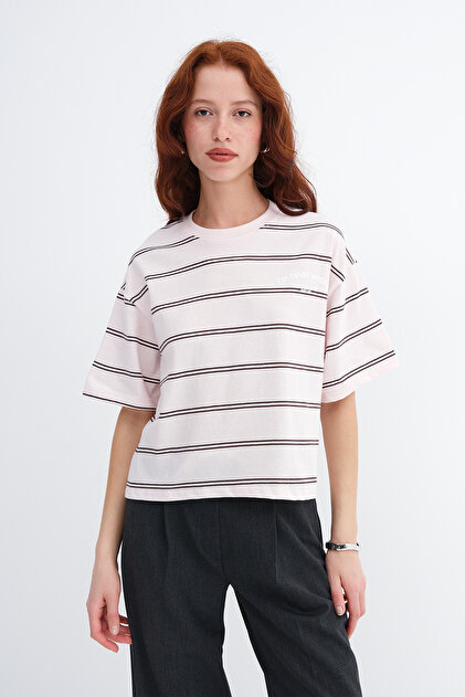 Addax Çizgili Baskılı T-shirt P10678 - Fiyatı, Yorumları