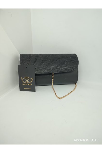 Kadın Göz Alıcı Parlak Simli Abiye Çanta 10x20cm