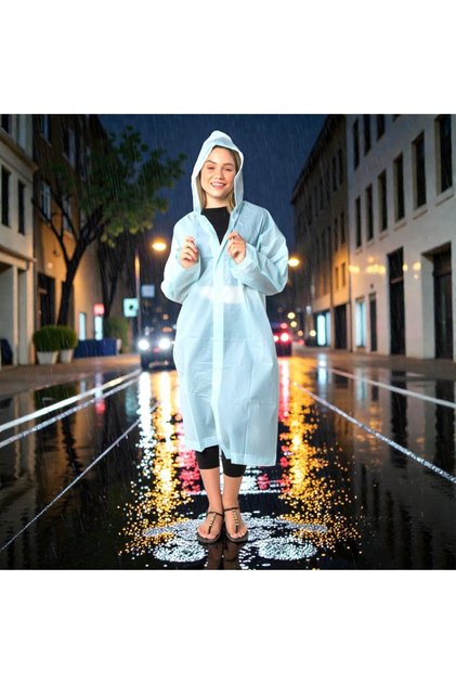 1Pcs High Quality White Raincoat Girls Boys Rainwear with Hat Rainwear with Hood Unisex Rain Coat