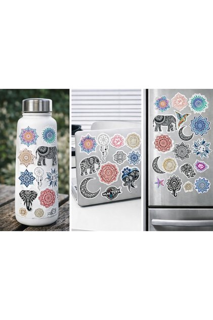 Mandala & Bohemian Sticker Set 22X30 cm – Yoga, Spiritual, Ethnic Patterned Decorative Stickers