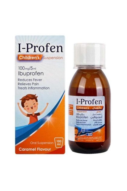 I-Profen 100mg/5ml Children’s Suspension 100ml – Caramel Flavour – Ibuprofen Oral Pain & Fever