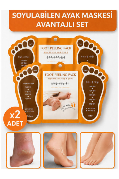 Ayak Maskesi Soyulan Peeling Maske Ayak Bakım Maskesi Ayak Bakımı Çorabı Ölü Deri Temizleyici 2x Set