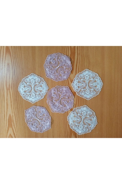 Coffee Coaster Motif Guipure Lace - 12 Pieces (1 Pack)