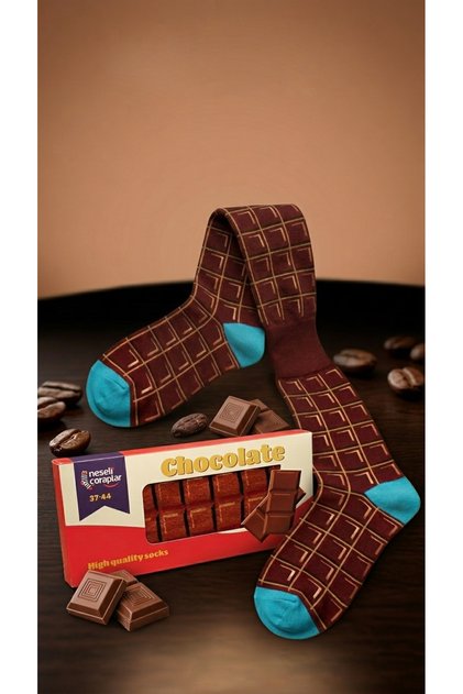 Chocolate Kutulu Renkli Hediyelik Çorap