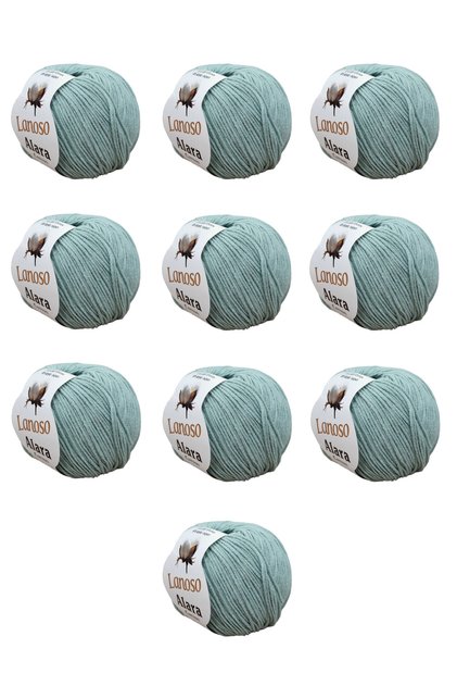 Alara Cotton Yarn 10-Pack 50 Gr 140 m Cotton and Acrylic (1915) Amigurumi and Knitting Yarn