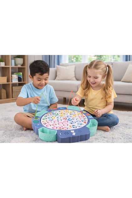 Interactive Musical Fishing Game for Kids - Premium Edition with 4 Storage Baskets