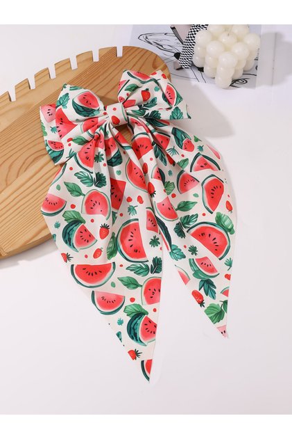 Red Watermelon Bow Hair Clip