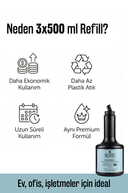 Olivos Zephyr Breeze Zeytinyağlı Hamam Kokulu Sıvı Sabun Refill