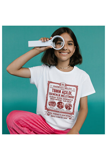 ALPŞAN TİCARET 23 April Children's T-Shirt Girls Boys White Kids
